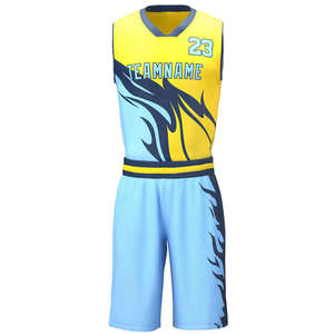 Uniformes de Baloncesto Personalizados OEM con Nombre de Equipo y Número, 100% Poliéster, Transpirables, Ligeros, Conjuntos de Pantalones Cortos, Logotipo Personalizado para Hombre, Alta Calidad - Product Image 1