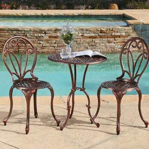 Hand Finished Cast Iron Garden <b>Chair</b> Unique Modern Design for <b>Vintage</b> Outdoor Park Decor Weatherproof Material - Product Image 2