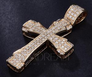 จี้กางเขนฮิปฮอปสำหรับผู้ชาย ทำจากโลหะผสมสังกะสี ประดับด้วยมอยส์ซาไนต์คุณภาพ VVS เหมาะเป็นของขวัญที่สมบูรณ์แบบสำหรับทุกคน - Product Image 4