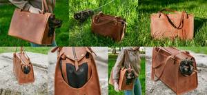 Sac de voyage pour femmes en cuir galet luxe avec logo personnalisé chien chat sac de transport week-end pour femmes LPB-0019 - Product Image 4