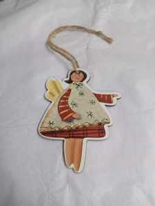 Décoration en carton de père noël vintage Décor suspendu Ornements en porcelaine en forme d'étoile de noël Artisanat - Product Image 5