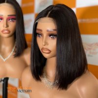 Wig rambut Vietnam kualitas terbaik panjang Lurus tulang warna alami dari 8 "sampai 32" harga grosir sangat trendi