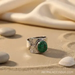 Anillo de Plata 925 con Turquesa para Mujer, Joyería de Moda con Colgantes y Dijes - Product Image 3