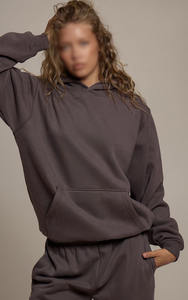 Sudaderas de Forro Polar Lisas para Mujer, 100% Algodón, Corte Holgado y Relajado, Sensación Suave, Sudadera de Invierno, Logotipo Personalizado, Bordado 3D - Product Image 3