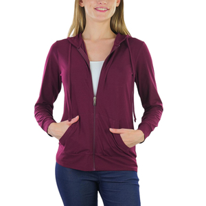 Sudadera con Capucha de Forro Polar Suave con Cremallera Completa para Mujer, Informal, con Bolsillos Laterales, para Otoño e Invierno, Ropa de Exterior - Product Image 1