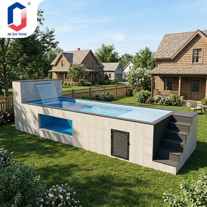 Outdoor Anti UV Small Corner Combo Prefabricated Swimming <b>Pool</b> Fiberglass Container <b>Pool</b> For Backyard Villa Resort - Product Image 5