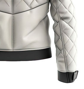 High Quality Sven Black Genuine Leather <b>Bomber</b> <b>Jacket</b> Stand Collar Pattern Breathable <b>Varsity</b> Denim Customizable Wholesale - Product Image 6