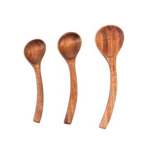 Cuillère à mélanger les salades écologique, cuillère à dîner, cuillère réutilisable en bois, ensemble de couverts élégants pour la cuisine, provenant d'un exportateur indien - Product Image 2
