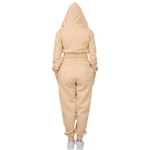 Conjunto de chándal con capucha de invierno elegante para mujer, ropa deportiva de algodón 100% de ajuste Regular para gimnasio y ropa informal diaria - Product Image 4