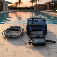 Nouvel arrivage 2026 : Nettoyeur de piscine robotisé filaire avec filtre autonettoyant pour usage extérieur et domestique - Prise GB