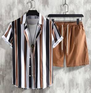 Ensemble décontracté pour homme en deux pièces, t-shirt à manches courtes et short en tricot tissé, séchage rapide, imprimé, pour l'été - Product Image 4