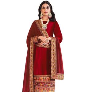 Traje Pakistaní de Terciopelo Pesado y Georgette con Hermoso Bordado, Moderno para Venta al por Mayor - Product Image 2