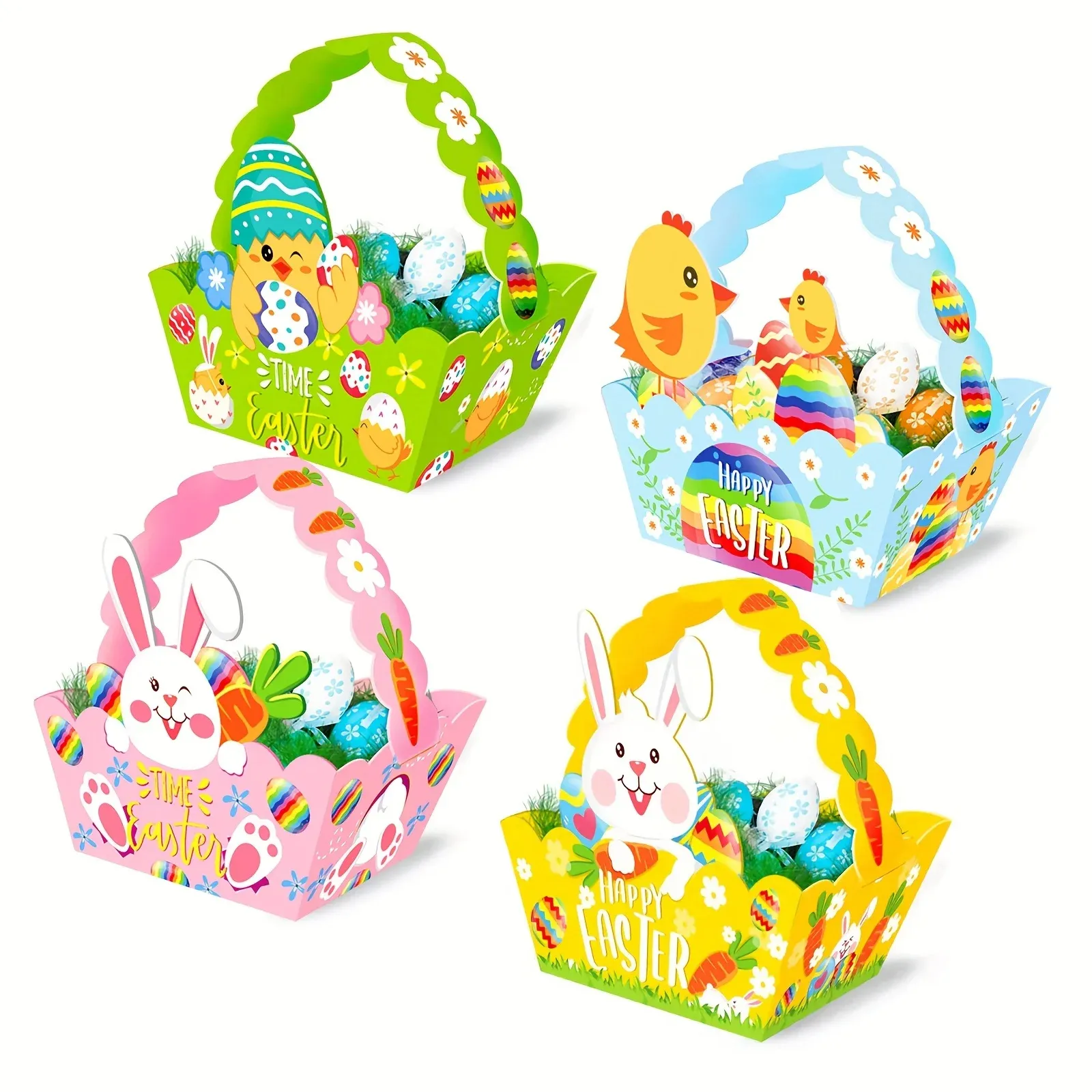 Wholesale Easter Sugar Basket Paper Gift Box Party Supplies Cute Cartoon Animal Package Candy Treat Boxes