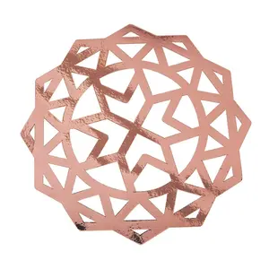 Nueva Placa de cargador de Metal chapado en oro rosa para decoración de bodas y eventos Placa de cargador nuevo diseño Placa de cargador en venta al por mayor - Product Image 6