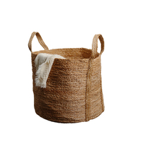 Panier à linge spacieux, moderne, léger et durable en jute, base robuste, taille personnalisable, utilisation quotidienne, maison, hôtel, rangement ample
