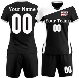 Camiseta de voleibol personalizada con equipo de número de nombre para niñas y mujeres, camiseta de voleibol personalizada y pantalones cortos para niños y hombres - Product Image 1