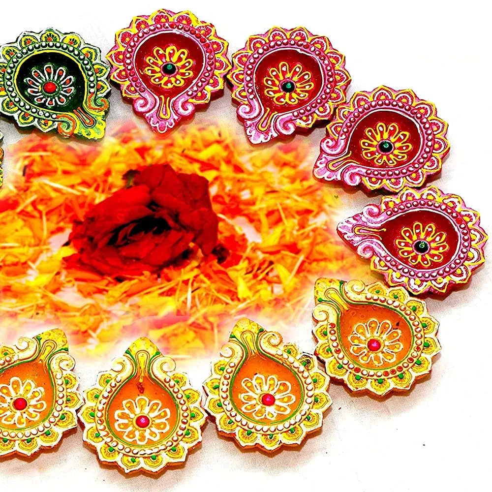 Handgemachte gemalte Designer Ton Diya für Diwali Home Decoration Weihnachts kerzenhalter für Home Decoration