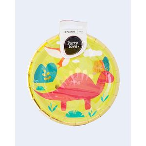 Platos de Plástico con Dibujos Animados de Dinosaurios para Fiestas, 17 cm, Paquete de 8, Vajilla - Product Image 1