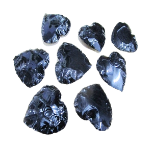 Meilleures ventes de pointes de flèches en agate faites à la main en obsidienne noire naturelle en forme de cœur, prix de gros de l'Inde - Product Image 1