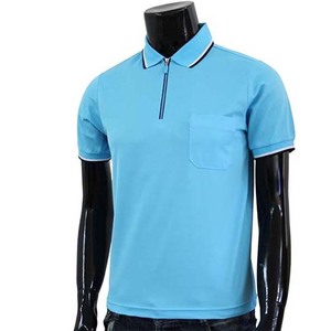 Polos à fermeture éclair et poche pour hommes Chemises de golf décontractées à manches courtes 100% coton Vêtements pour hommes grande taille - Product Image 2