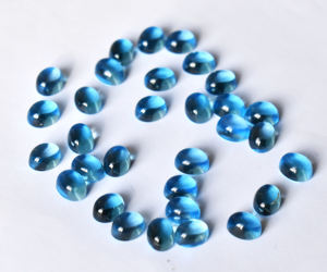 Cabujones ovalados de Topacio Azul, piedras preciosas naturales de grado AAA, todos los tamaños calibrados, 5X3mm, 20X15mm, piedras preciosas sueltas para la fabricación de joyas - Product Image 3