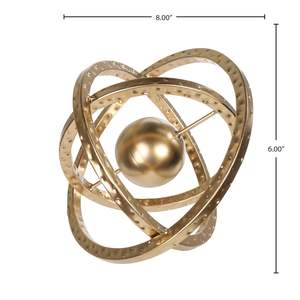 ชุดของตกแต่งบ้านทรงกลมโลหะ ดีไซน์เก๋ไก๋ พร้อมลูกบอลตรงกลาง |   ประติมากรรมตกแต่งโลหะสมัยใหม่ - Product Image 3