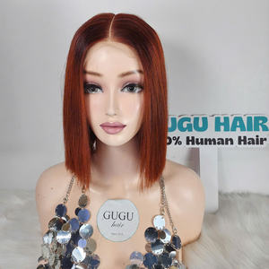 Perruque Bob Perruque de Fermeture Cheveux Bruts Vietnamiens Os Droite Ombre Gris Couleur Cheveux Humains Dentelle Transparente - Product Image 4