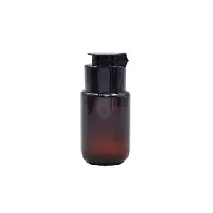 Yüksek kaliteli Amber 30 ml PET Flip Top Cap plastik hap ilaç şişesi yuvarlak sağlık tıp plastik saklama kutusu Flip şişe