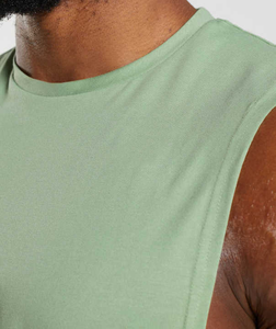 Camiseta sin mangas de camuflaje transpirable para hombre, camiseta sin mangas de algodón de secado rápido para gimnasio, Fitness, cuello redondo, venta al por mayor, punto informal - Product Image 4