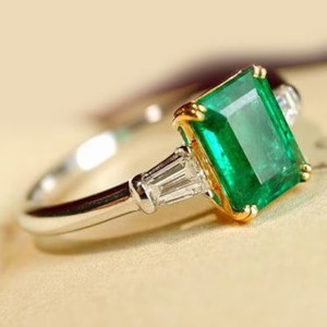 Handmade 925 Sterling Silver Fine Jewelry Gold Plated Emerald Engagement <b>Ring</b> for Women Vintage for <b>Indian</b> Weddings Wholesale - Product Image 3
