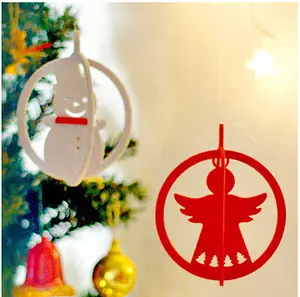 Pequeño Ángel de la nieve Decoraciones de Año Nuevo de Navidad Adornos de fieltro de Navidad colgantes 3D Suministros de vacaciones de fiesta Adornos de Navidad