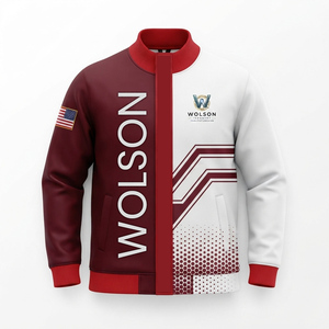 Conjunto Deportivo Personalizado de Invierno con Logotipo Impreso en la Parte Delantera, Chaqueta y Pantalones Deportivos Sublimados con Cierre Completo, de Poliéster y Nailon, Unisex para Adultos - Product Image 1