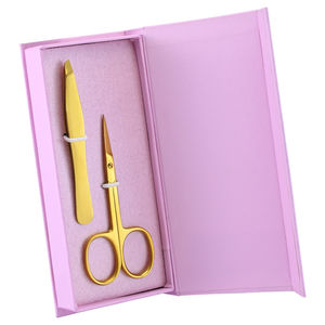 Pince à épiler oblique en acier inoxydable de qualité professionnelle Ciseaux de mise en forme des sourcils à poignée antidérapante Sourcils pointus - Product Image 5