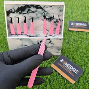 Pinzas de pestañas profesionales Pinzas de pestañas de volumen sostenible de 90 grados Pinzas de extensión de pestañas de embalaje personalizado - Product Image 3