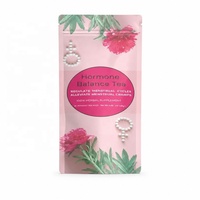 Thé aux feuilles de framboisier rouge personnalisé avec étiquette personnalisée, à base d'herbes naturelles pour l'équilibre hormonal des femmes