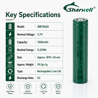 Batería Recargable de Iones de Litio Sharxell SX-18650-1500-5C 18650 1500mAh 3.7V 5C