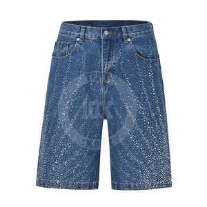 Venta al por mayor de lujo de los hombres pantalones cortos de diamantes de imitación personalizados de los hombres pantalones cortos de diamantes de imitación Hip Hop Bling Streetwear - Product Image 4