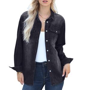Gran oferta, ropa de calle, chaqueta vaquera hecha a medida para mujer, artículos Premium, Chaquetas vaqueras elegantes transpirables a prueba de viento para mujer, servicio OEM - Product Image 5
