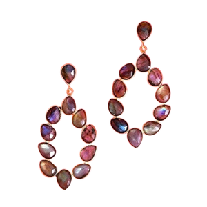 Conjunto de bisel de piedra labradorita Natural colgante de pera pendientes de plata de ley 925 joyería de piedra preciosa facetada de moda para mujer - Product Image 1