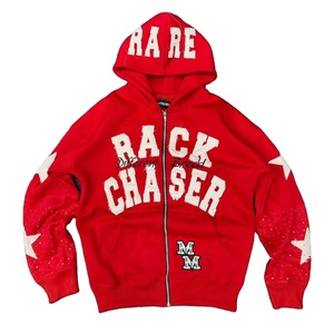 Sweat à capuche zippé streetwear personnalisé, patch brodé délavé, lavage à l'acide, surdimensionné, polaire, sweat à capuche lourd pour homme, hiver - Product Image 1