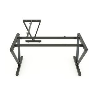 SFVC003-Minimalist Ergonomic V-Shaped Iron Leg High Quality Rubber Wood L-Shape <b>Corner</b> <b>Desk</b> - Product Image 5