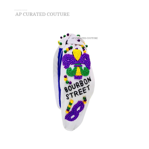 Latest Designer Mardi Gras <b>Beaded</b> <b>Headbands</b> for Girls Handmade Hairbands Make in India at Wholesale - Product Image 1