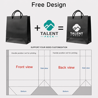 Sac en papier noir de luxe personnalisé avec logo pour l'emballage de vêtements, cadeaux et achats en magasin