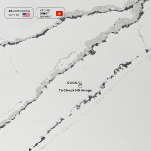 NV891 Planche monolithique très demandée pour appartement résidentiel, texture ondulée, pierre de quartz artificielle, plan de travail de cuisine, dosseret - Product Image 3