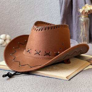 Nuevos sombreros de vaquero de cuero al aire libre para hombres de vaquero occidental personalizados Sombreros de vaquero en cuero genuino Sombreros de moda al por mayor - Product Image 5