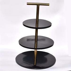 Bandeja elegante para servir pasteles de mármol negro sofisticado para pasteles Cupcakes, aperitivos y mesas de celebración de la India - Product Image 1