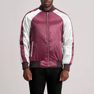 Slim Fit Winter Fashion Design OEM Custom Embroidery Logo Satin Baseball <b>Jacket</b> High Quality Satin Bomber <b>Jacket</b> <b>Men</b> - Product Image 2