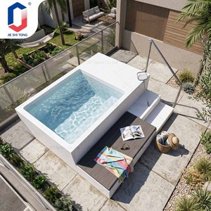 Piscina ovalada de fibra de vidrio de 22 pies con sofá, piscina duradera con pasamanos para hotel, villa, spa. - Product Image 2