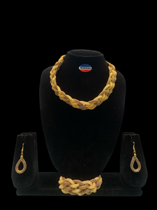 Ensemble de bijoux de mode en or vintage collier à maillons en maille large bracelet de style classique pour mariages anniversaires fiançailles - Product Image 5