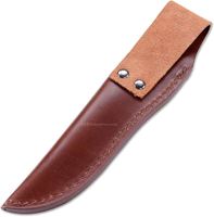 Étui à couteau en cuir véritable de qualité supérieure, housse de lame marron, fermeture à bouton-pression, passant de ceinture, outil de chasse et de camping en plein air